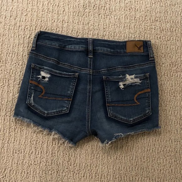 American Eagle Hi Rise Shortie Distressed Shorts (4) - Picture 4 of 5